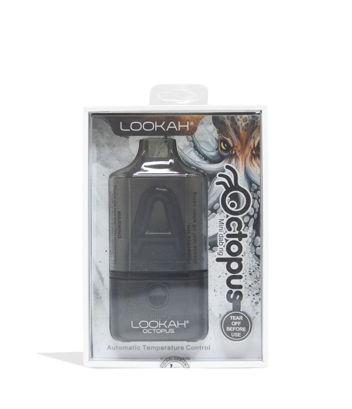 Black Lookah Octopus Dab Rig Vaporizer Packaging Front View on White Background