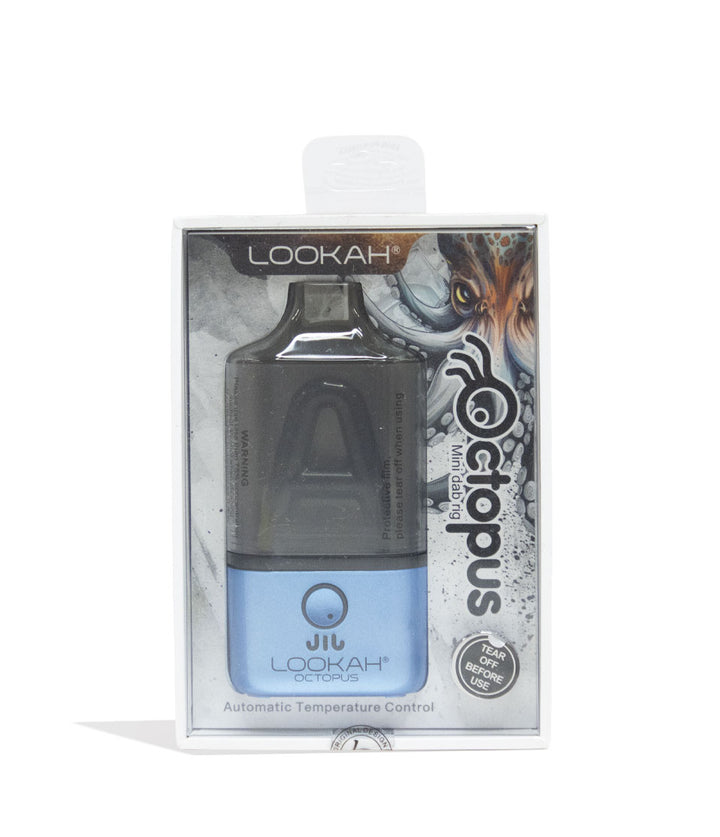 Blue Lookah Octopus Dab Rig Vaporizer Packaging Front View on White Background