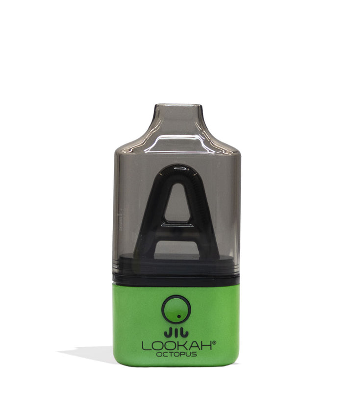 Green Lookah Octopus Dab Rig Vaporizer Front View on White Background