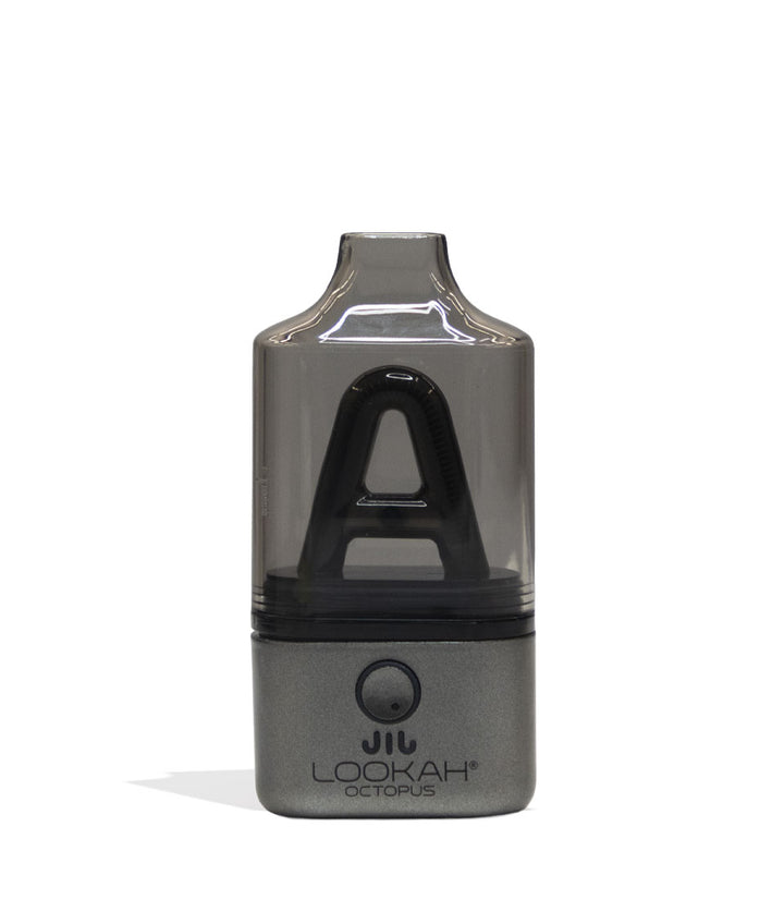 Grey Lookah Octopus Dab Rig Vaporizer Front View on White Background