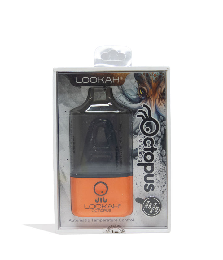 Orange Lookah Octopus Dab Rig Vaporizer Packaging Front View on White Background