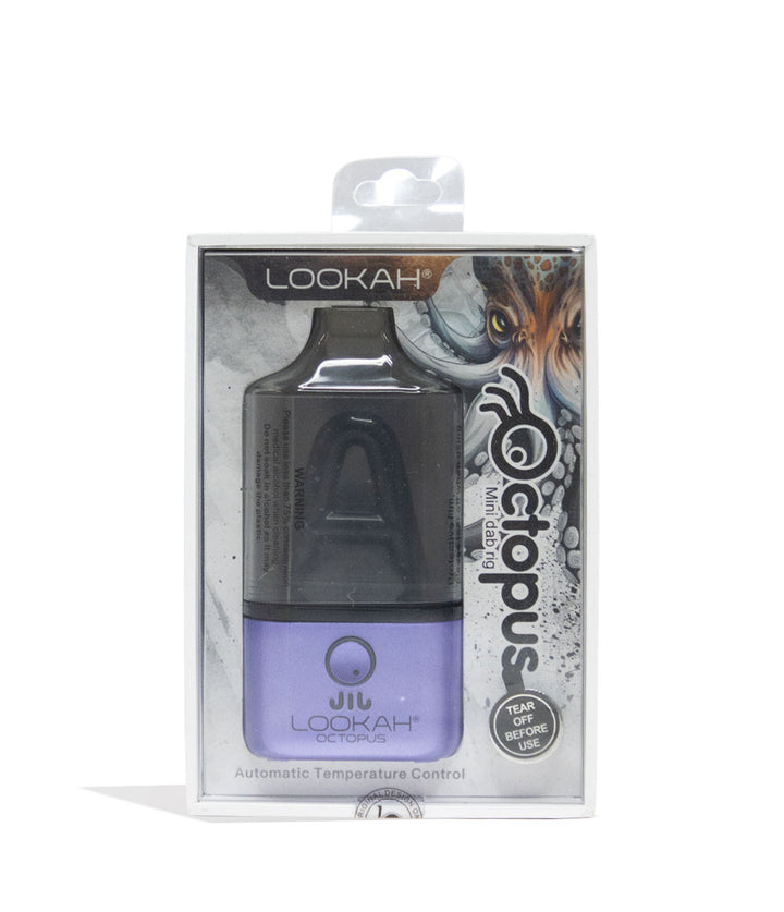 Purple Lookah Octopus Dab Rig Vaporizer Packaging Front View on White Background