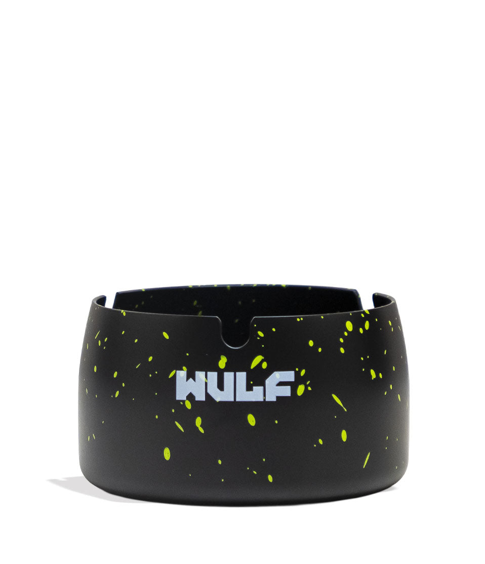 Black Green Spatter Wulf Mods Cache Ashtray 6pk Front View on White Background