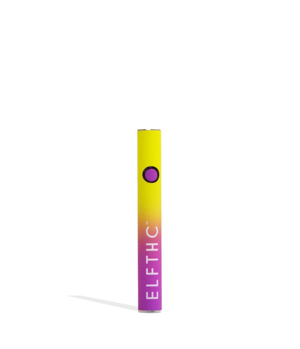 Yellow-Purple Elf Hardware 510 Rechargeable Stick Battery Front View on White Background
