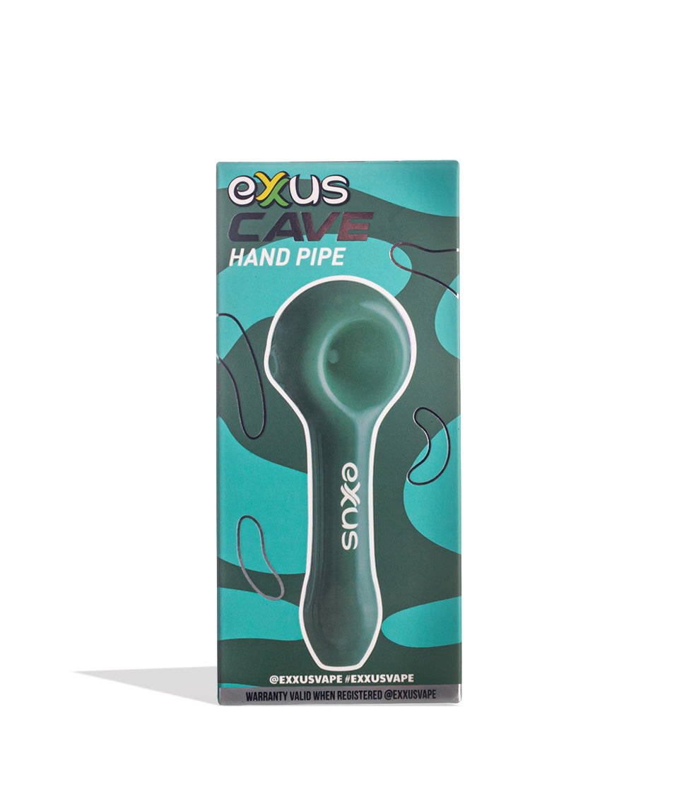 Milky Green Exxus Vape Cave Hand Pipe 12pk Packaging Front View on White Background