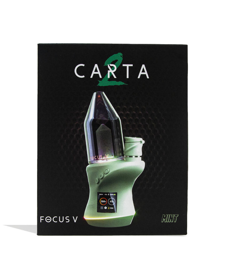 Mint Focus V Carta 2 Electronic Dab Rig Packaging Front View on White Background