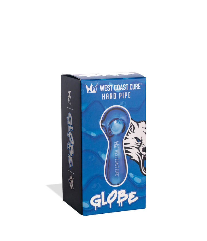 Blue West Coast Cure Globe Hand Pipe 15pk Packaging Front View on White Background