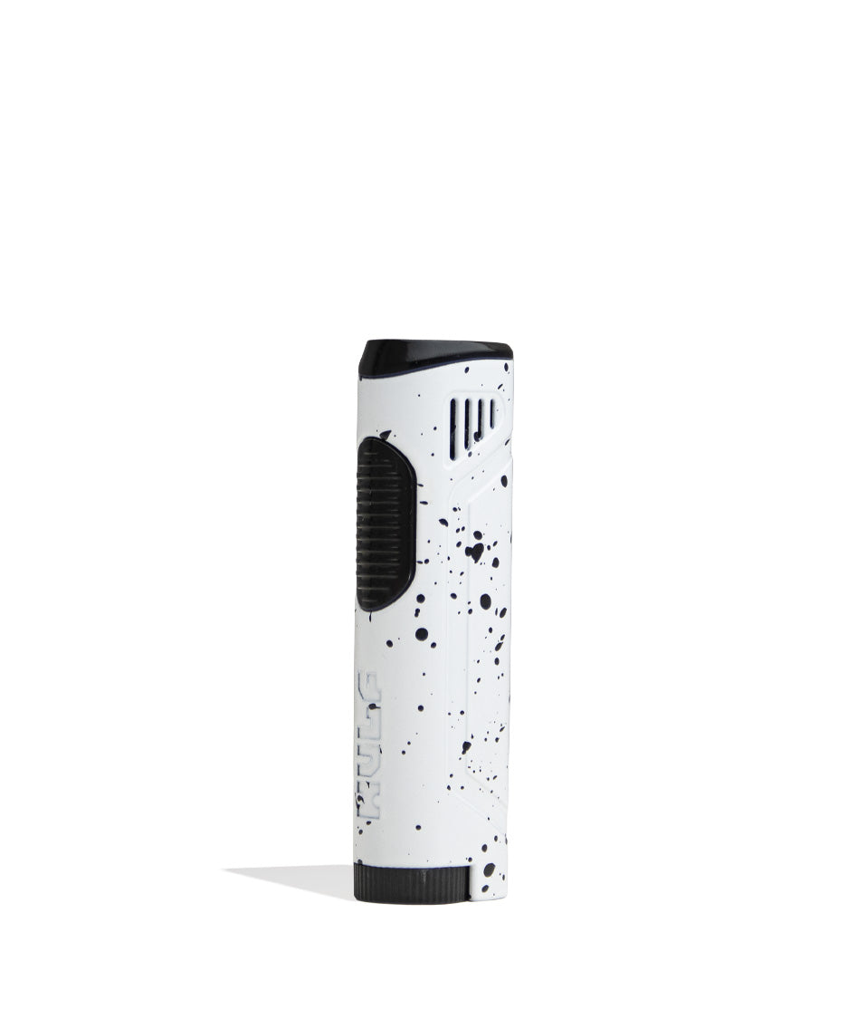White Black Spatter Wulf Mods Blitz Butane Powered Torch 9pk Front View on White Background