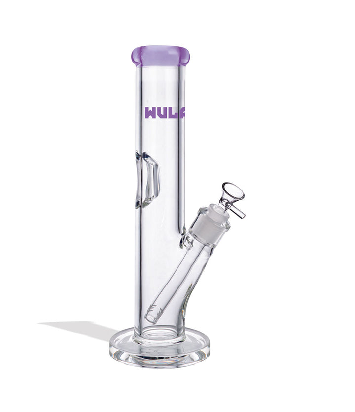 Purple Wulf Mods 7mm 12inch Straight Water Pipe Front View on White Background