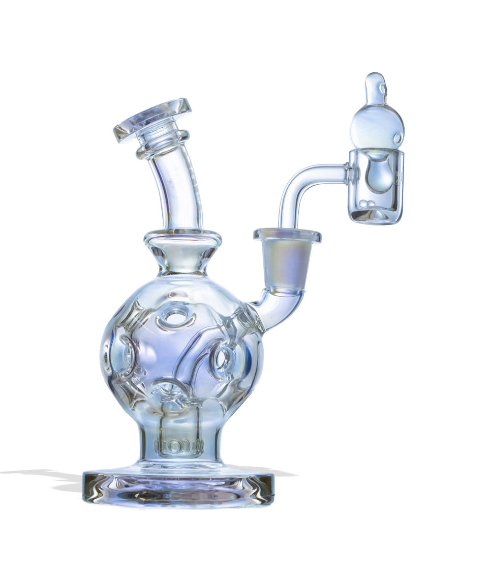 Full Color Wulf Mods Atom 14mm Dab Rig with Quartz Banger Front View on White Background