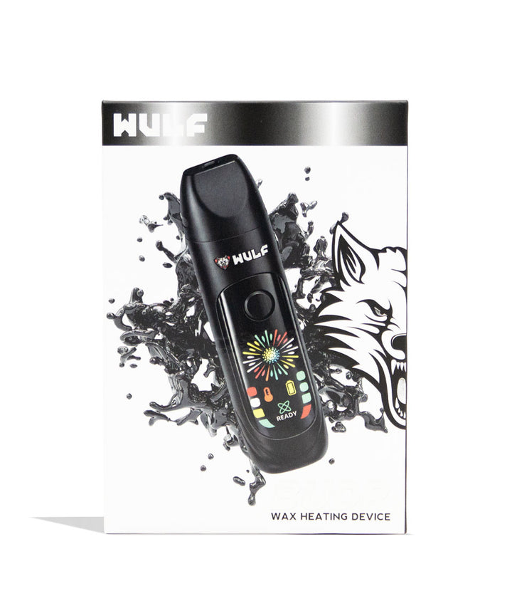 Black Wulf Mods Budr Portable Concentrate Vaporizer Packaging Front View on White Background