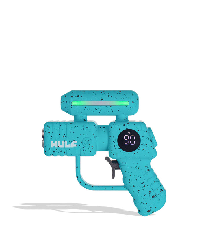 Teal Black Spatter Wulf Mods Zapp Variable Voltage Battery on white background