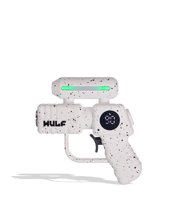 White Black Spatter Wulf Mods Zapp Variable Voltage Battery on white background