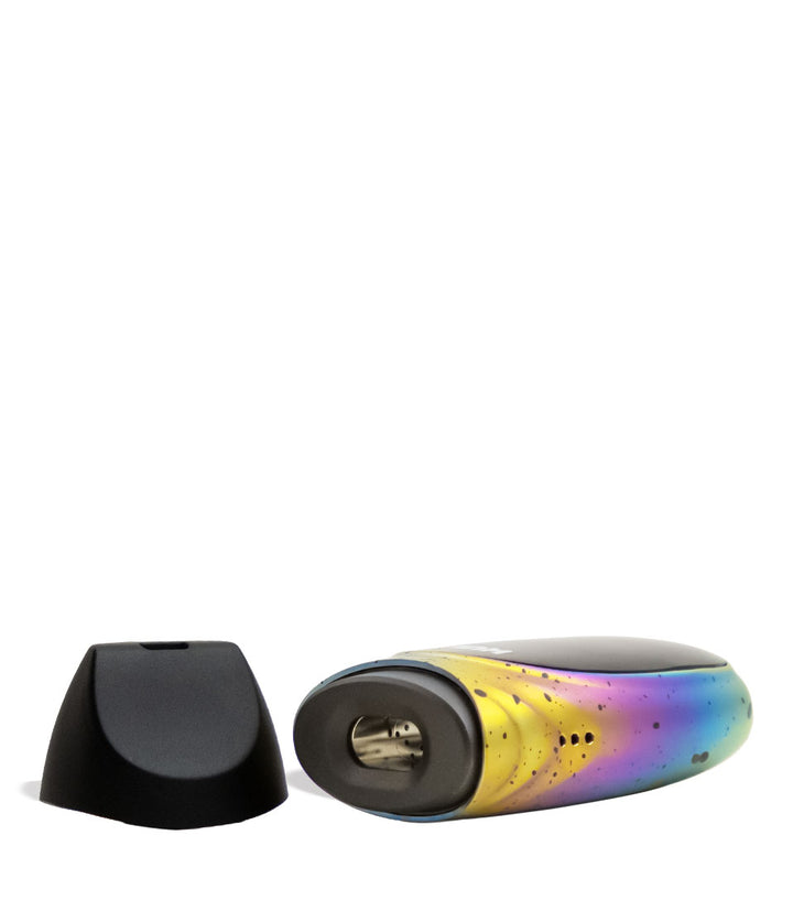 Full Color Spatter Wulf Mods Faze Portable Dry Herb Vaporizer Apart View on White Background