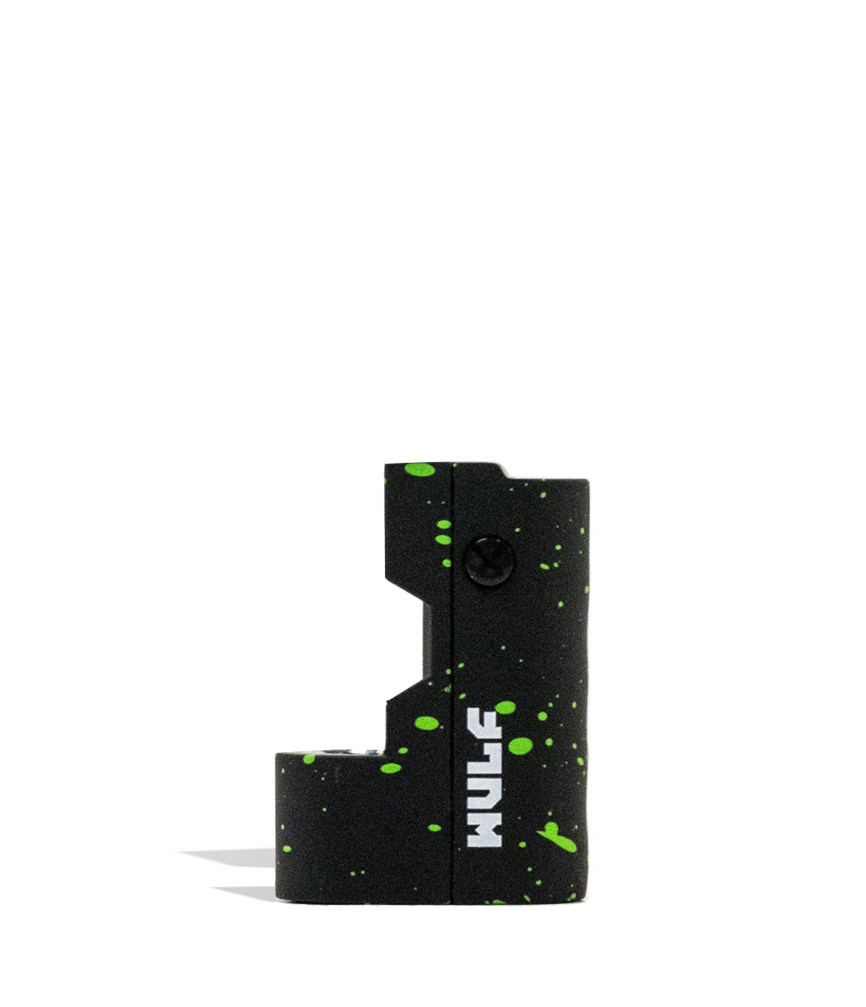 Black Green Spatter Wulf Mods Micro Max 2g Cartridge Vaporizer 9pk Front View on White Background