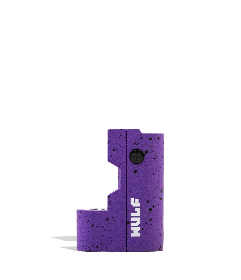 Purple Black Spatter Wulf Mods Micro Max 2g Cartridge Vaporizer 9pk Front View on White Background