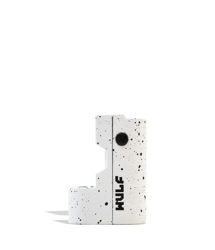 White Black Spatter Wulf Mods Micro Max 2g Cartridge Vaporizer 9pk Front View on White Background