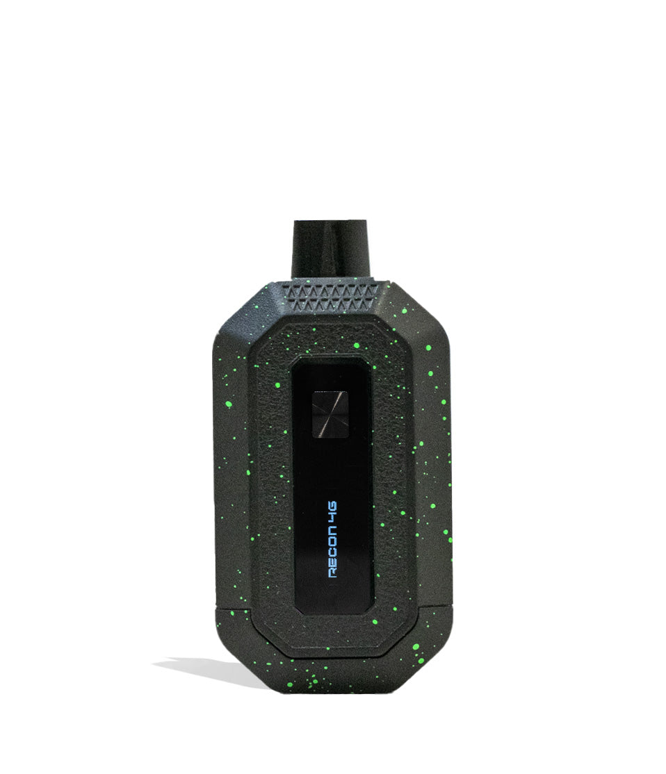 Black Green Spatter Wulf Mods Recon 4g Dual Cartridge Vaporizer 9pk Front View on White Background
