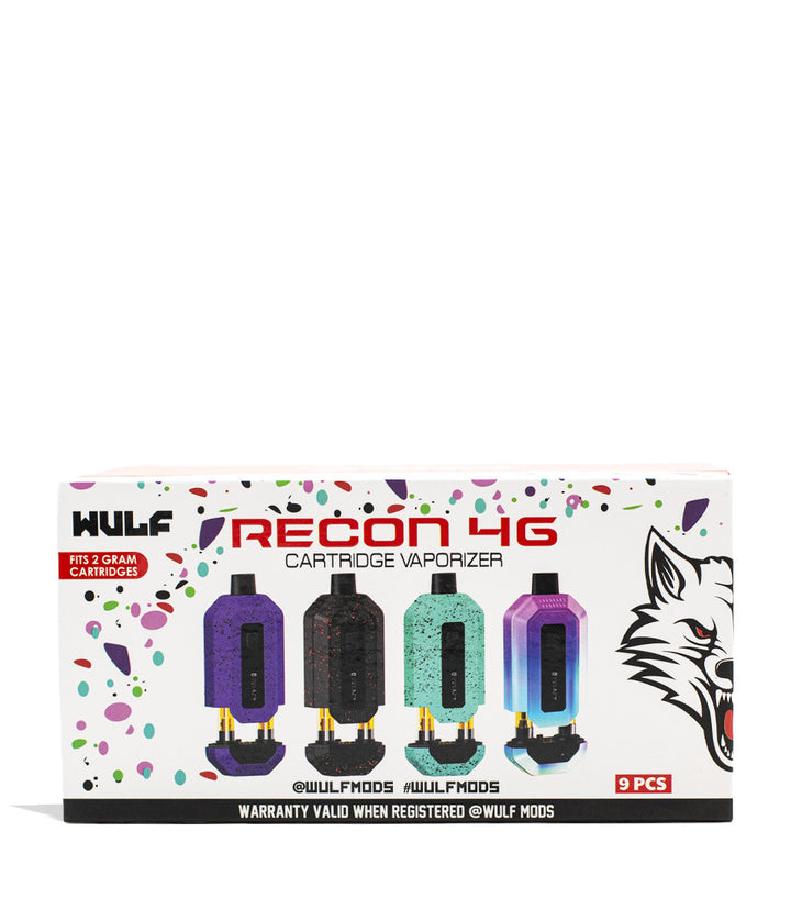 Wulf Mods Recon 4g Dual Cartridge Vaporizer 9pk Face View on White Background