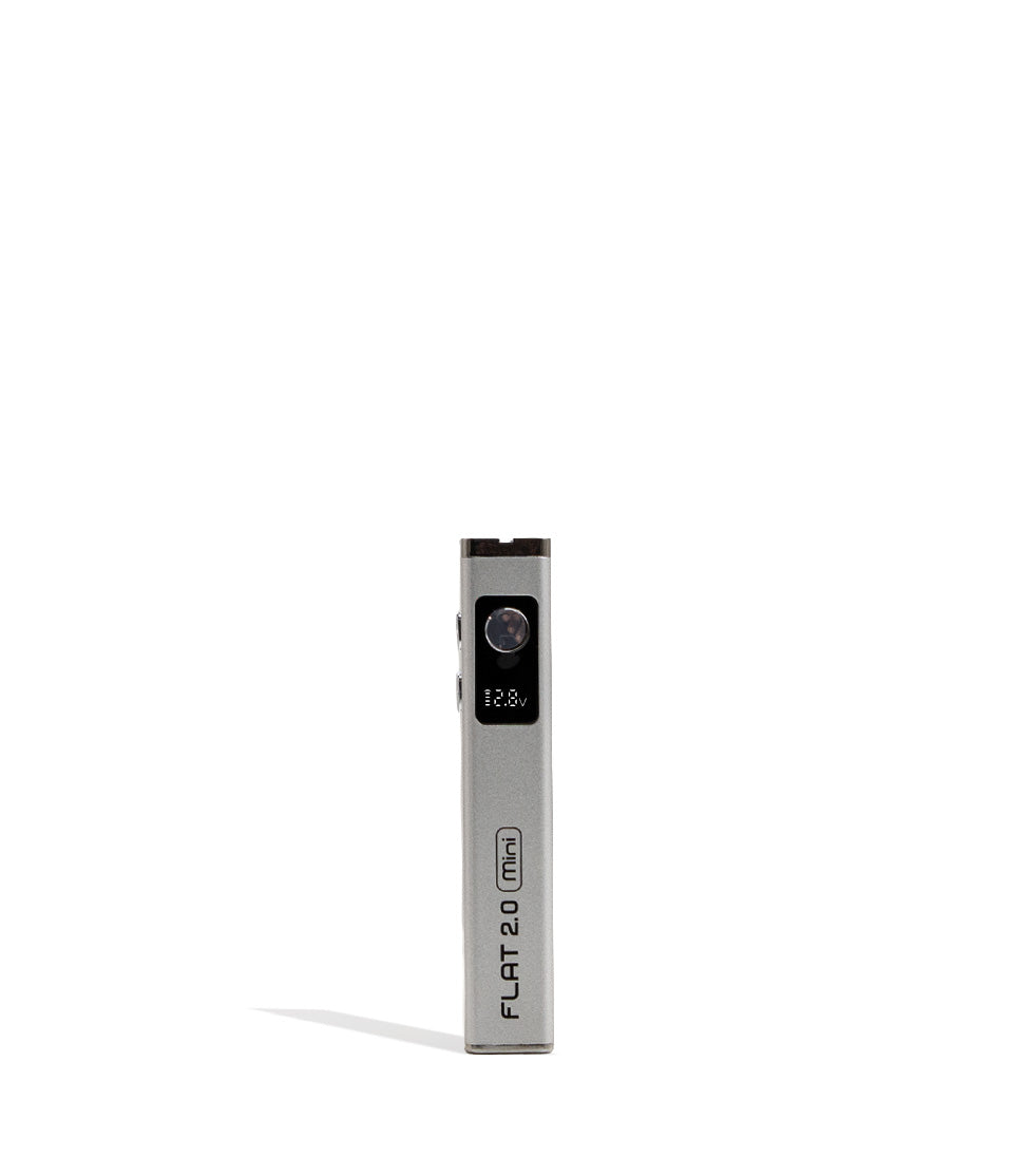 Silver Yocan Flat Mini 2.0 Variable Voltage Battery 12pk Front View on White Background