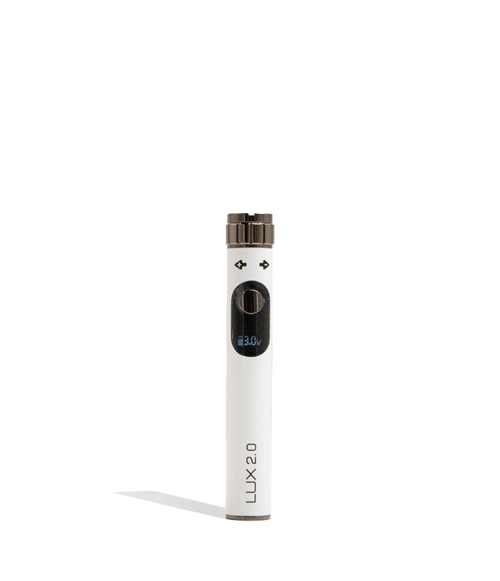 White Yocan Lux 2.0 Variable Voltage Battery 15pk Front View on White Background
