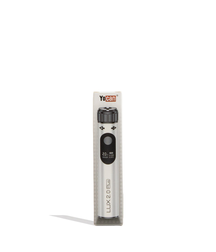 White Yocan Lux Plus 2.0 Variable Voltage Battery 15pk Packaging Front View on White Background