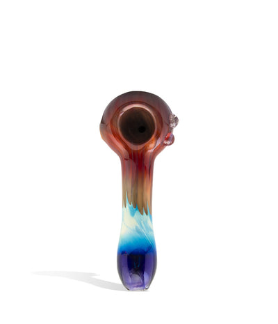 Red/Blue 4 inch fancy hand pipe with mixed colors on white studio background