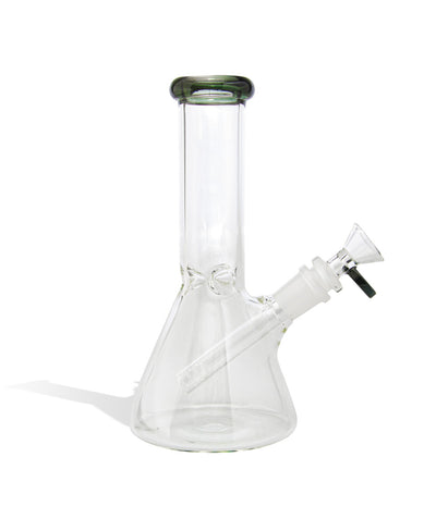 8 inch Glass Beaker with Colored Mouthpiece on white background