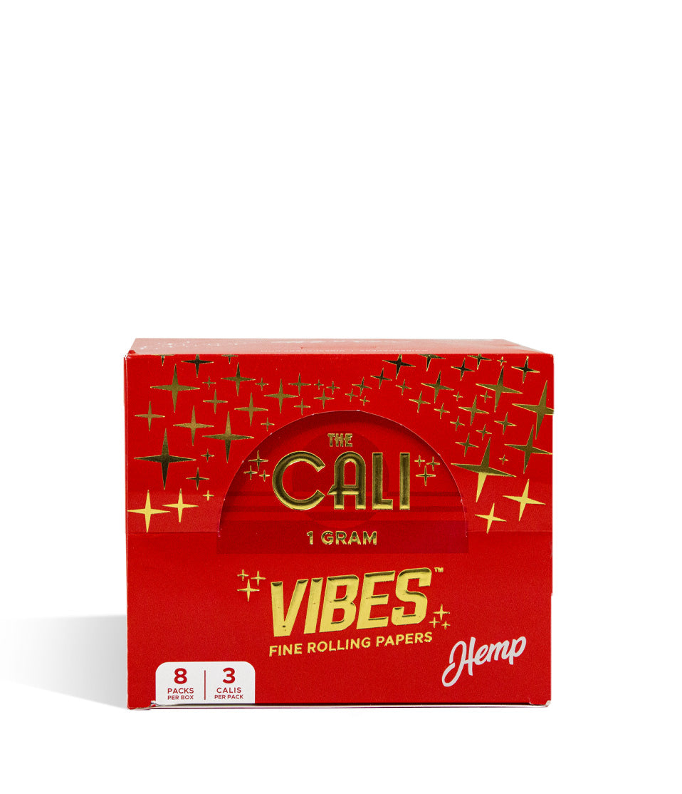 1 Gram Hemp Vibes The Cali Pre Rolled Cone Display 8 3pks per Display on white studio background