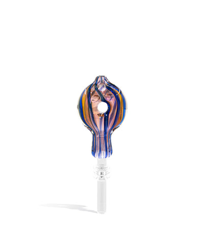 Blue Gold Fumed 10mm Nectar Straw with 10mm Stainless Tip on white background