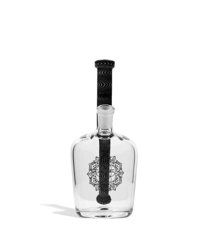 Black White iDab Medium 10mm Worked Henny Bottle Water Pipe Front View on Studio Background