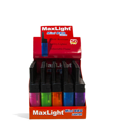 MaxLight Mini BBQ Lighter 50pk Front View on White Background