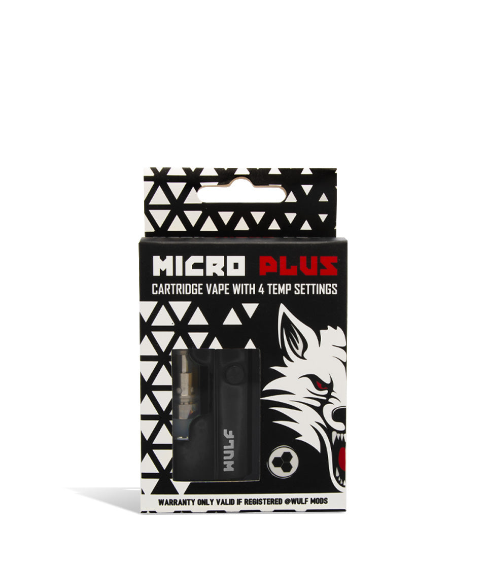 Black Tech single pack Wulf Mods Micro Plus Cartridge Vaporizer 12pk on white background