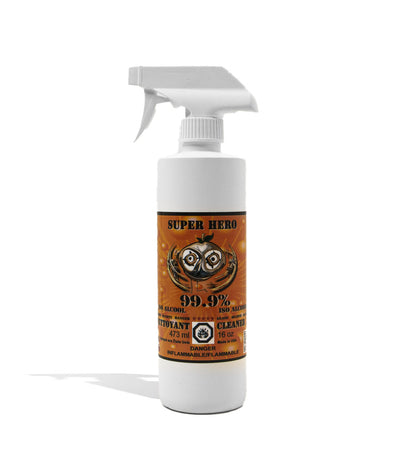 Orange Chronic Super Hero 16oz Alcohol Cleaner Spray 12pk Front View on White Background