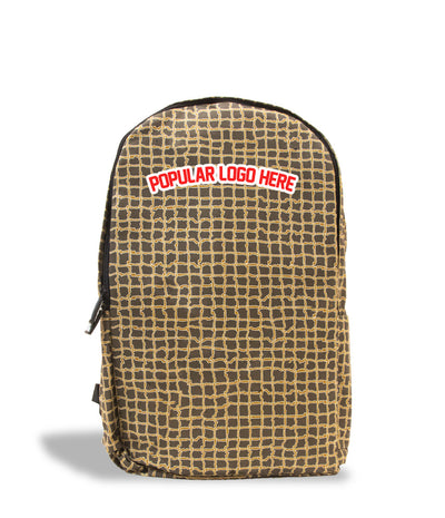 Smell Proof BW Backpack front view checkered pattern on white studio background