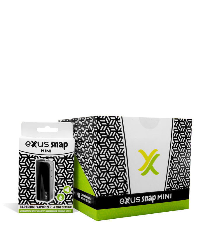 Black w/single pack  Exxus Vape Snap VV Mini Concentrate Vaporizer 12pk on white background