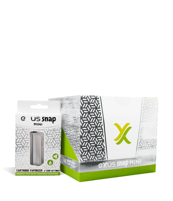 Silver w/single pack  Exxus Vape Snap VV Mini Concentrate Vaporizer 12pk on white background