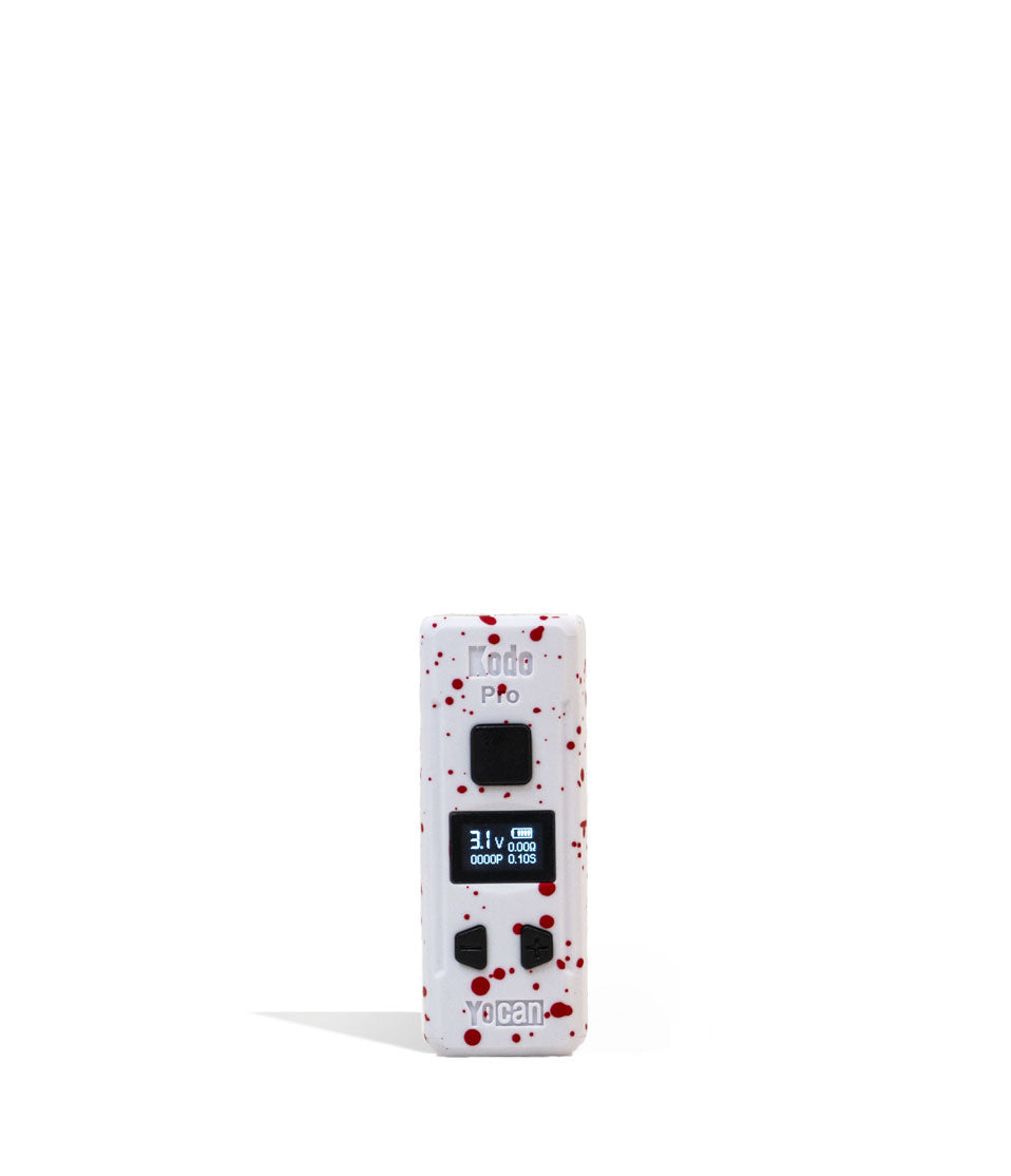 White Red Spatter Wulf Mods KODO Pro Cartridge Vaporizer 9pk Front View on White Background