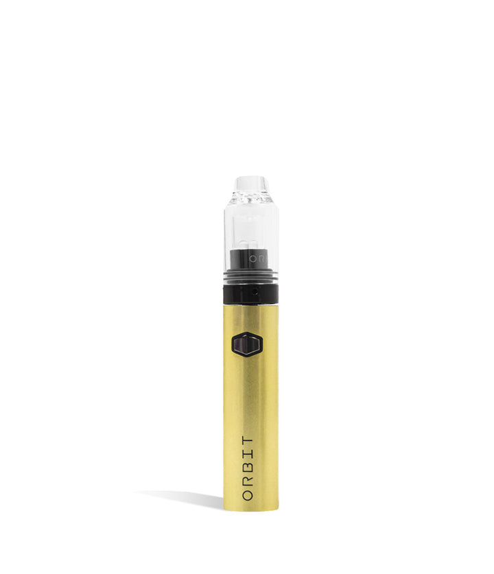 Gold Yocan Orbit Concentrate Vaporizer on white studio background