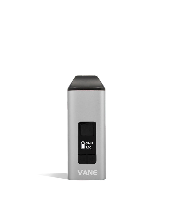 Silver front Yocan Vane Dry Herb Vaporizer on white studio background