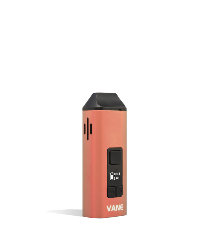 Champagne side view Yocan Vane Dry Herb Vaporizer on white studio background